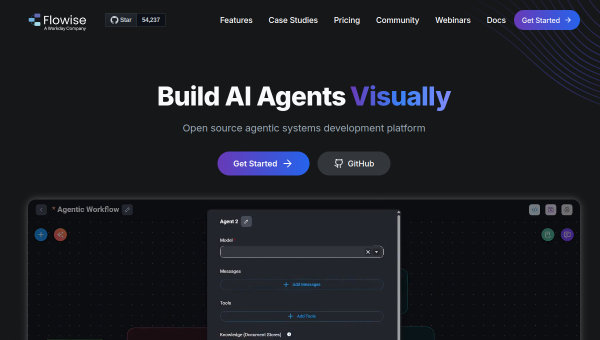 Flowise logo and screenshot