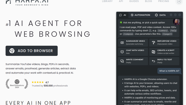 HARPA logo and screenshot