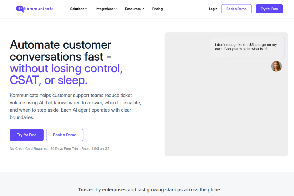 Kommunicate screenshot
