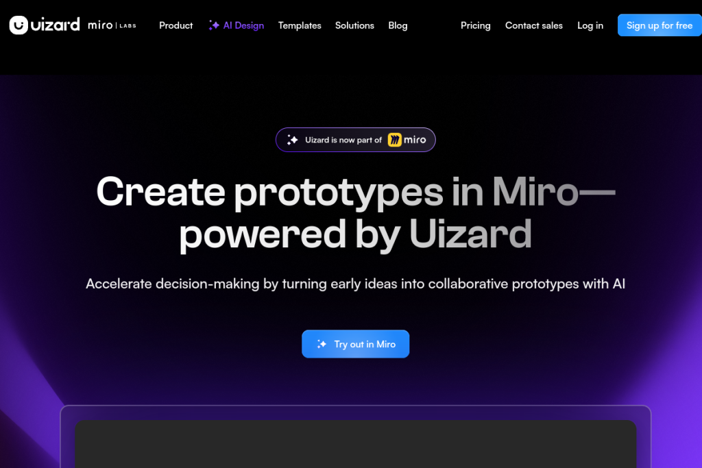 Uizard screenshot