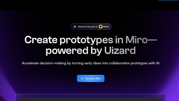 Uizard logo and screenshot