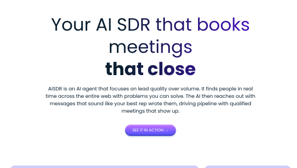 AiSDR logo and screenshot