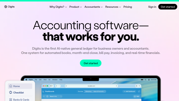 Digits logo and screenshot