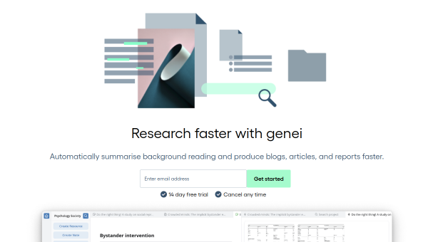 Genei logo and screenshot