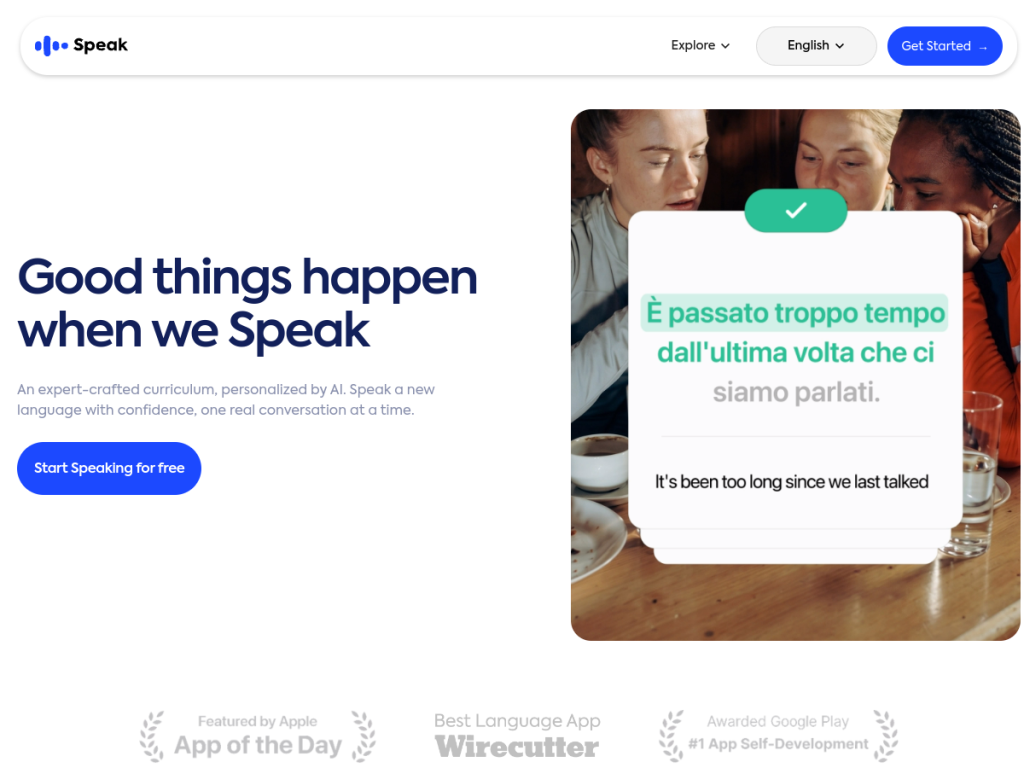 Speak screenshot