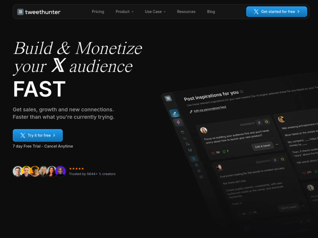 Tweet Hunter screenshot