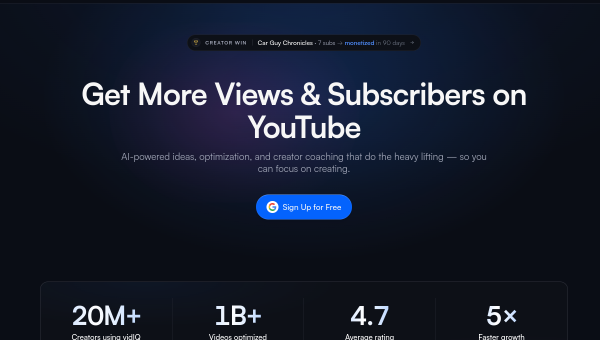VidIQ logo and screenshot