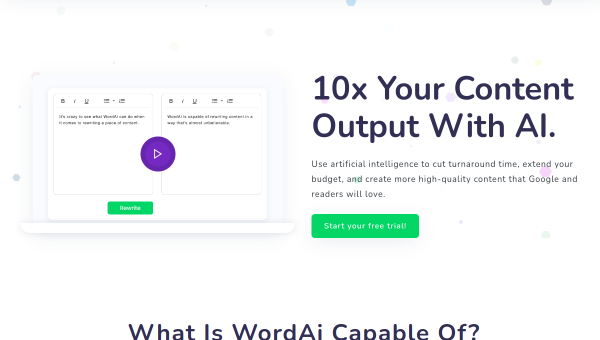 WordAI logo and screenshot