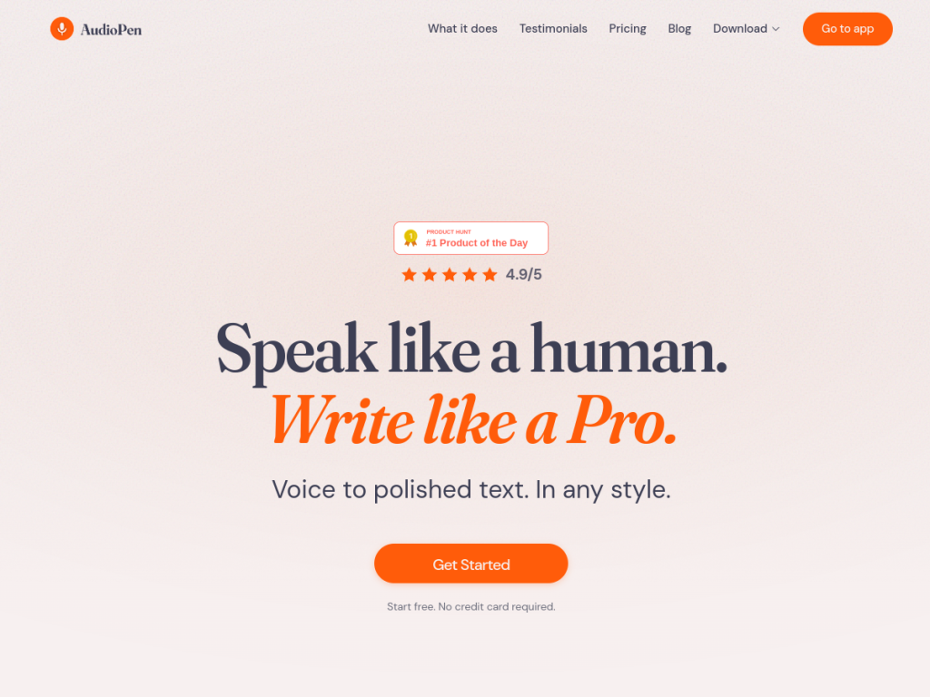 AudioPen screenshot