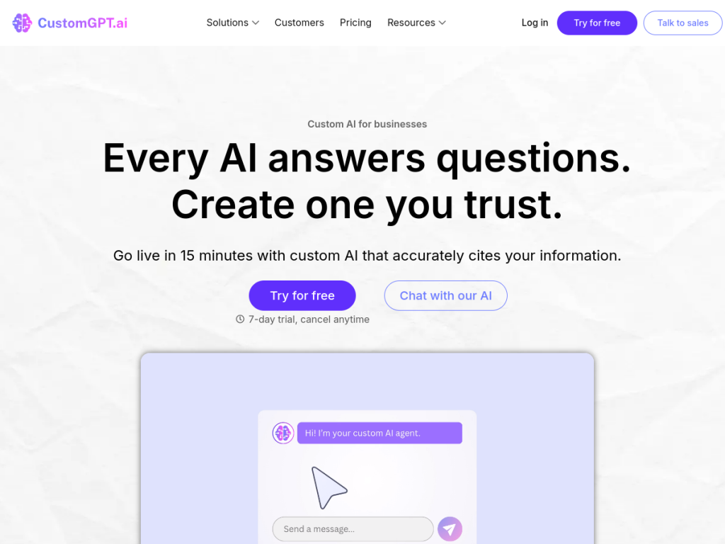 CustomGPT screenshot