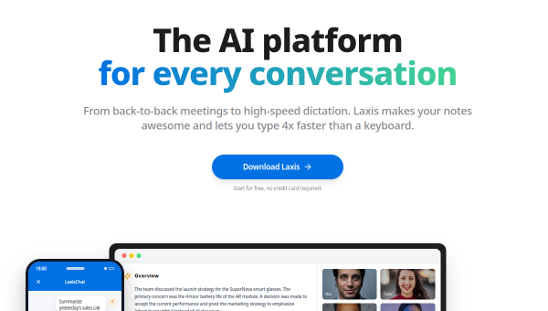 Laxis logo and screenshot