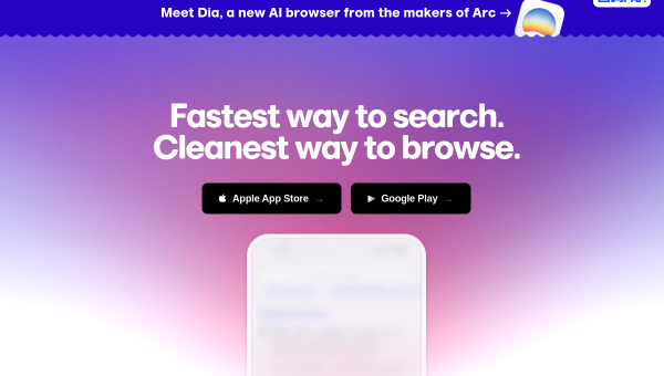 Arc Search logo and screenshot