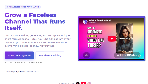 AutoShorts logo and screenshot