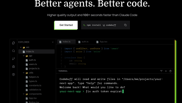 Codebuff logo and screenshot