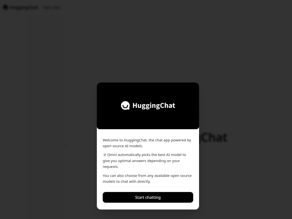HuggingChat screenshot