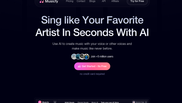 Musicfy logo and screenshot