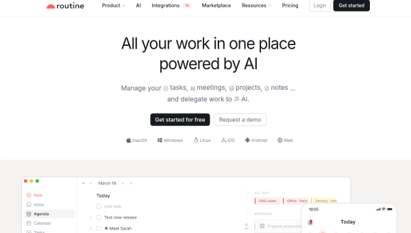 Routine logo and screenshot