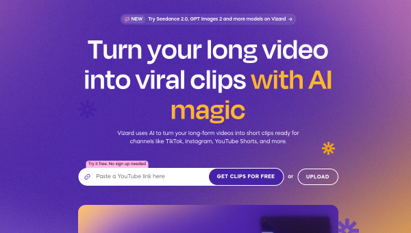 Vizard logo and screenshot