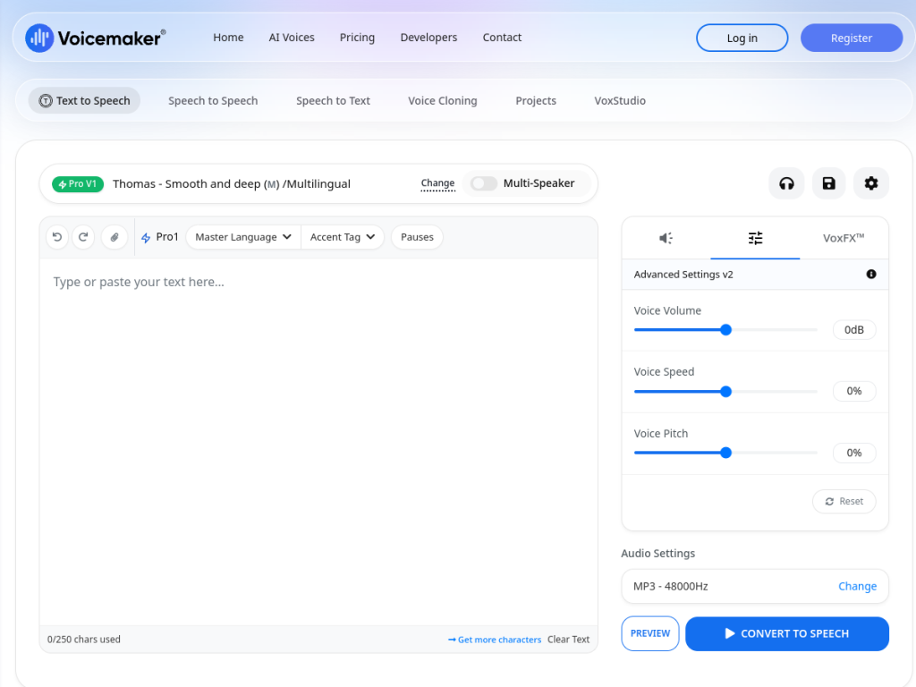 Voicemaker screenshot