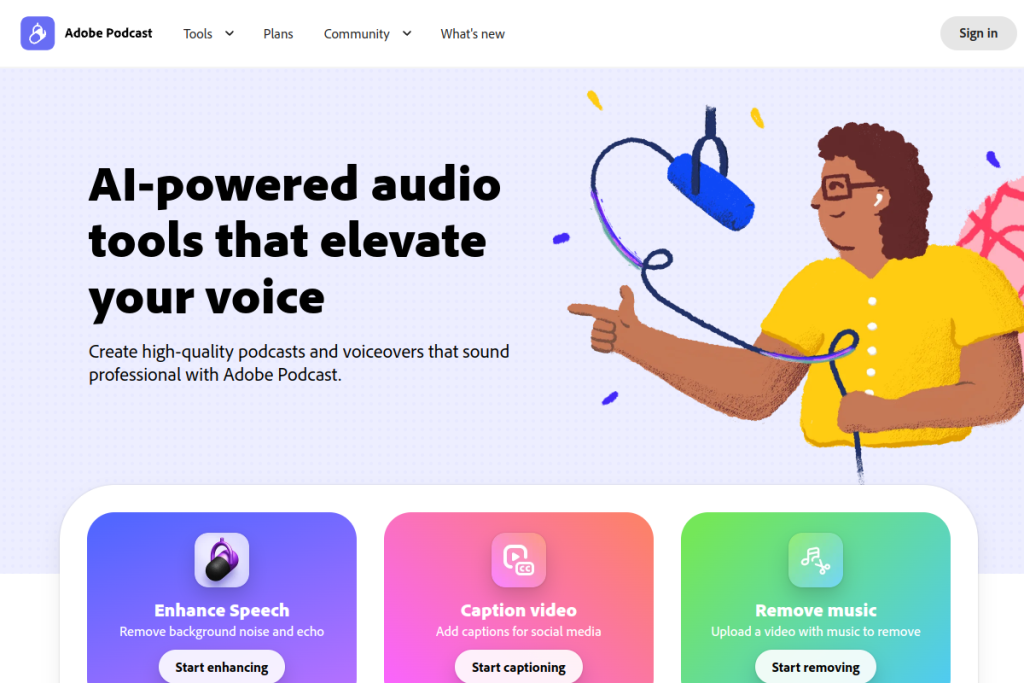 Adobe Podcast screenshot