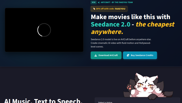 Fakeyou logo and screenshot
