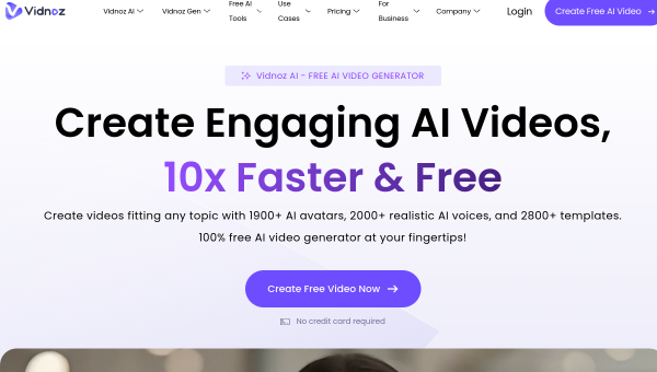 Vidnoz logo and screenshot