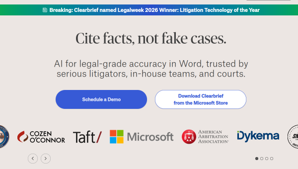 Clearbrief logo and screenshot