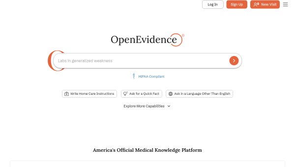 OpenEvidence logo and screenshot