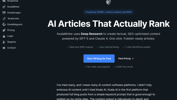 Koala AI logo and screenshot