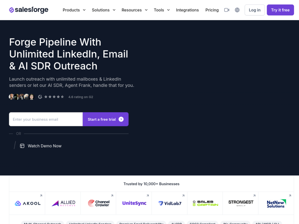 Salesforge screenshot