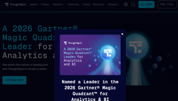 ThoughtSpot logo and screenshot