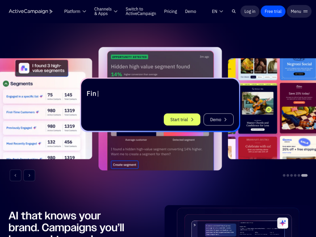 ActiveCampaign AI screenshot