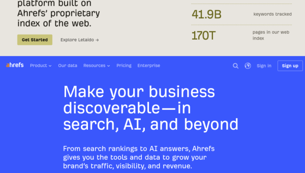 Ahrefs AI logo and screenshot
