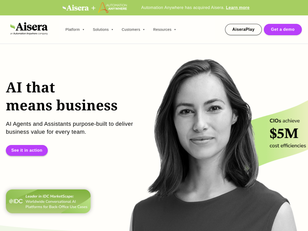 Aisera screenshot