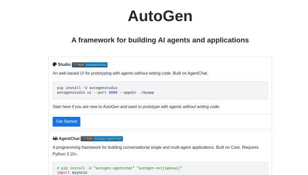 AutoGen logo and screenshot