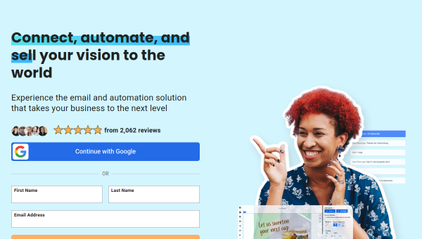 AWeber logo and screenshot