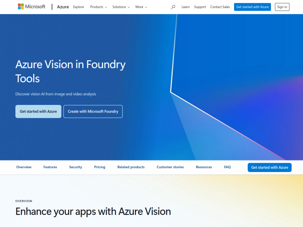 Azure AI Vision screenshot