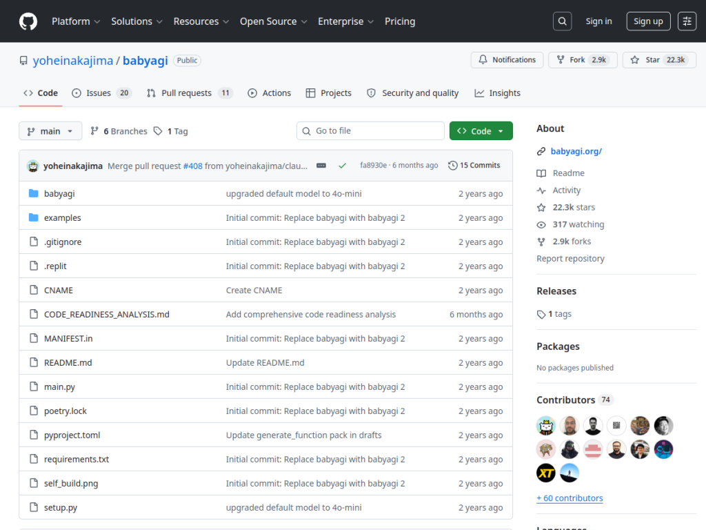 BabyAGI screenshot