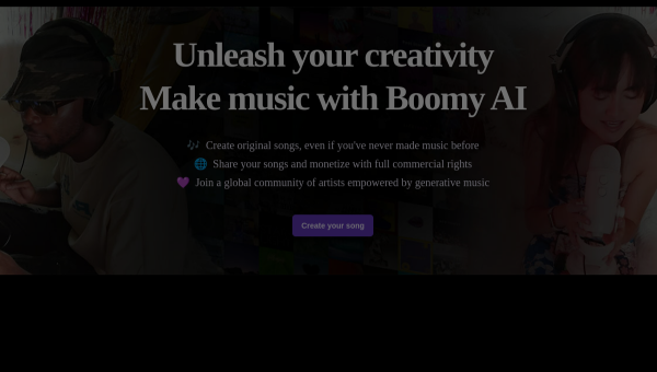 Boomy logo and screenshot