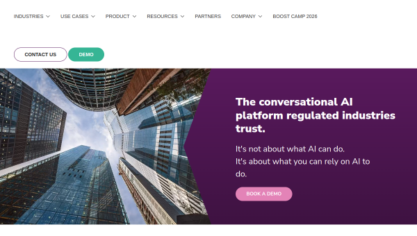 Boost.ai logo and screenshot