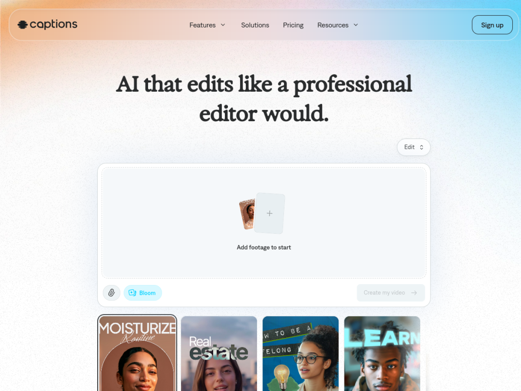 Captions AI screenshot