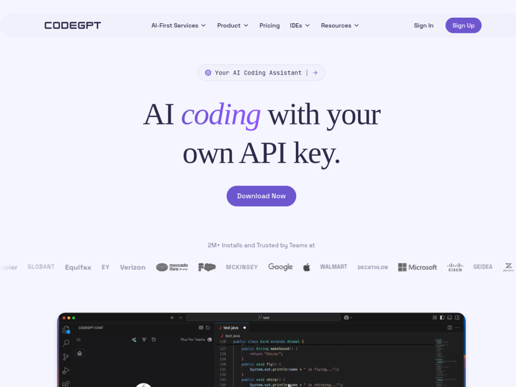 CodeGPT screenshot