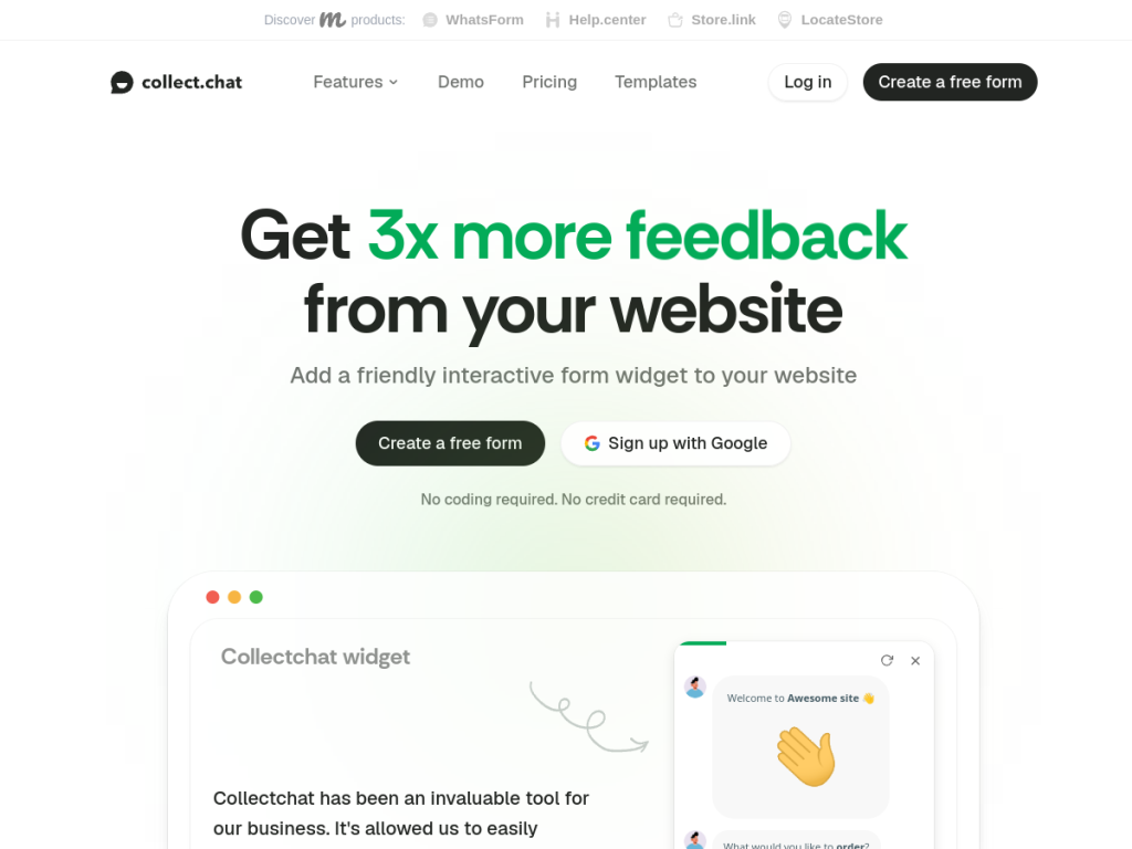 Collect.chat screenshot