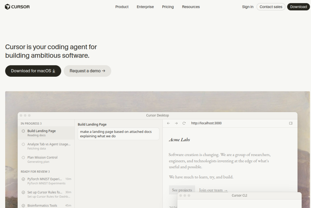 Cursor screenshot