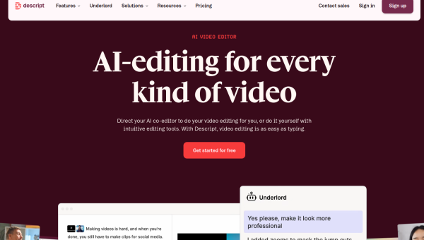 Descript logo and screenshot