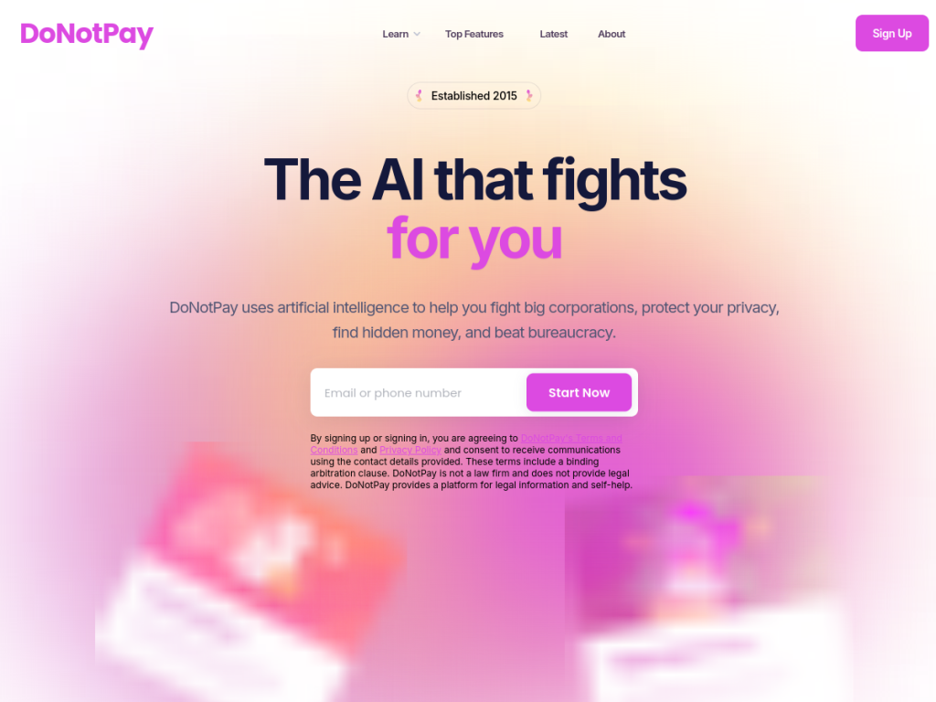 DoNotPay screenshot