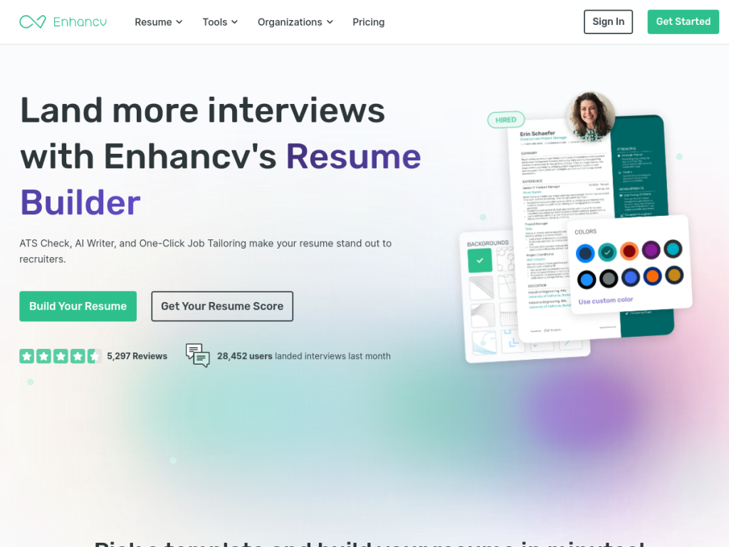 Enhancv screenshot