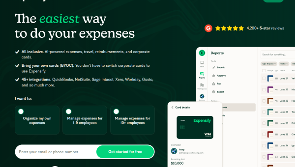 Expensify logo and screenshot