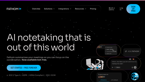 Fathom logo and screenshot