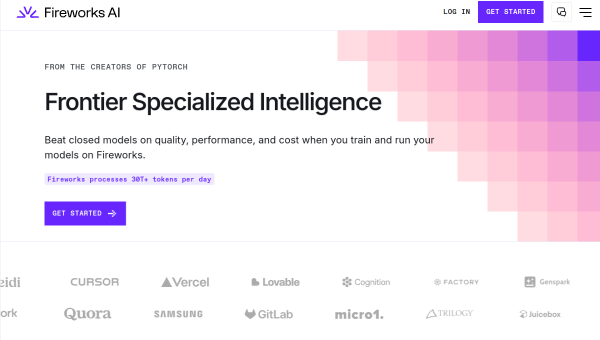 Fireworks AI logo and screenshot